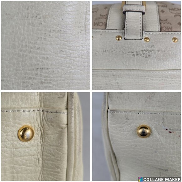 MCM Munchen Visetos Coated Canvas Bowler Monogram Beige Top Handle Charm BAG - Picture 11 of 16